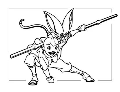 Aang And Momo Coloring Pages ⋆ coloring.rocks!