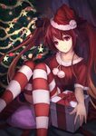 Safebooru - 1girl artist name box christmas tree gift gift b