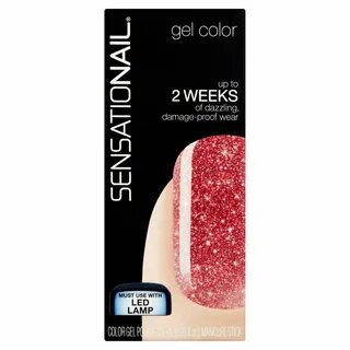 Sensationail Gel Nail Polish (Red), Rose Gold Glitter, 0.25 