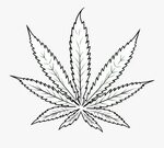 Drawn Weed Vintage - Weed Leaf Tattoo Sketch , Free Transpar