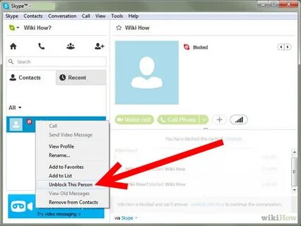Як заблокувати контакт Skype