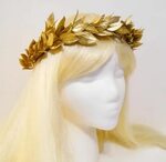 Gold Leaf Crown for a Greek, Roman Goddess, Laurel Wreath, G
