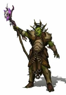 Male Orc Shaman or Sorcerer - Pathfinder PFRPG DND D&D 3.5 5