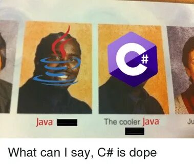 Java the Cooler Java Ju What Can I Say C# Is Dope Dope Meme 