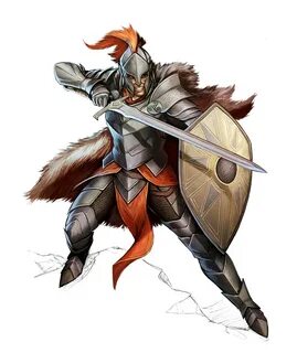 Human Sword and Board Fighter - Pathfinder PFRPG DND D&D d20