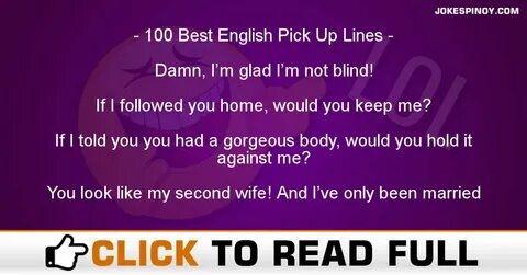 100 Best English Pick up Lines - Pinoy Jokes