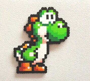 Yoshi Perler Beads Mario bead sprite pixel art perler Etsy F