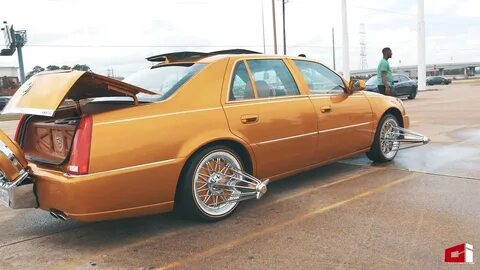 Candy Painted Gold Cadillac DTS on Swangas Filmed By Crisp I
