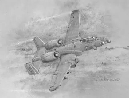 USAF Fairchild-Republic A-10 Warthog Drawing by Jim Hubbard 