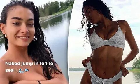 VS model Kelly Gale dives NAKED into the sea Daily Mail Onli