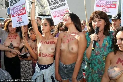 Bare-breasted protesters demonstrate in Argentina Daily Mail