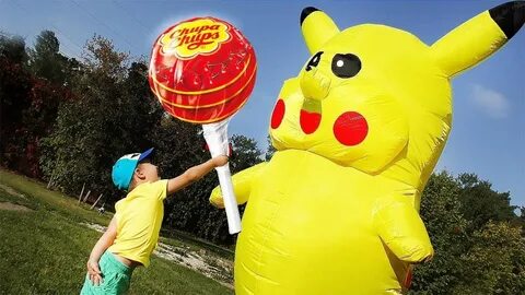 Giant Pokemon pikachu STEALS Candy! Johny Johny yes papa Son