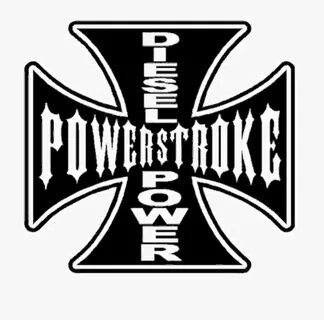 Diesel Power Maltese Cross Power Stroke Decal High - Black L