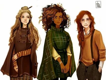 Luna, Hermione, and Ginny Harry potter fan art, Character de