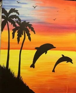 Oil Pastel Sunset Dolphin Drawing - 1280 x 720 jpeg 175 кб.