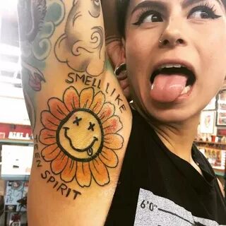 Nirvana Themed Tattoo on Armpit Spirit tattoo, Funny tattoos