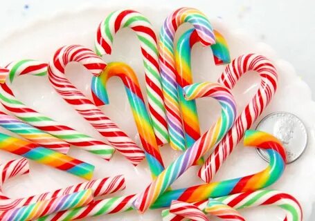 Fake Candy Canes - 47mm Super Cute Candy Cane Faux Candy Cab