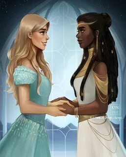 Celaena/Aelin and Nehemia. Art by kynerie and a_touch_of_mag