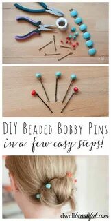 DIY Beaded Bobby Pins Hair pins diy, Diy hair accessories, D
