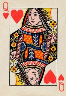 1925 Queen of Hearts card Queen of hearts card, Queen of hea