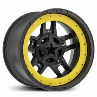 17x9 XD Series XD827 Rockstar 3 Matte Black w/ Yellow Beadri