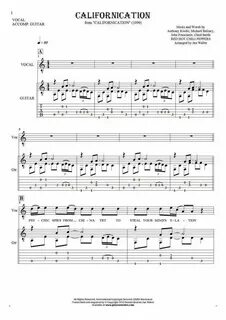 Californication - Notes, tablature, chords and lyrics for so