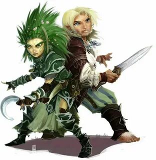 Gnome Druid and Halfling Bard - Back to Back - Pathfinder PF