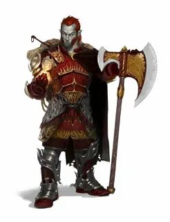 Male Half-Orc Paladin Knight Fighter Axe - Pathfinder PFRPG 