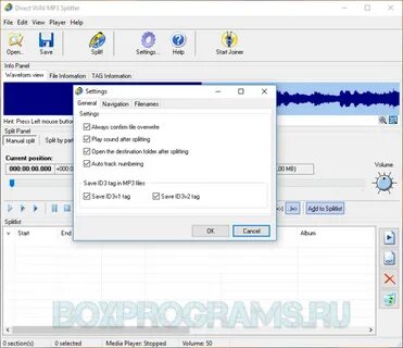 Direct WAV MP3 Splitter скачать бесплатно полную версию