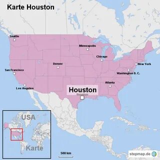 Houston Karte - Houston downtown-map - Karte von der Innenst