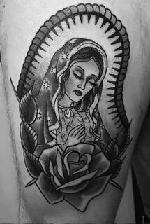 Virgin Mary Tattoo Mary tattoo, Mother mary tattoos, Virgin 