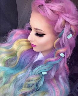 Unicorn hair @amythemermaidx Cabelo colorido, Cores de cabel