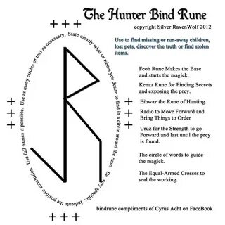 The Hunter Bind Rune White Magic - Book of Shadows ☾ Runes, 