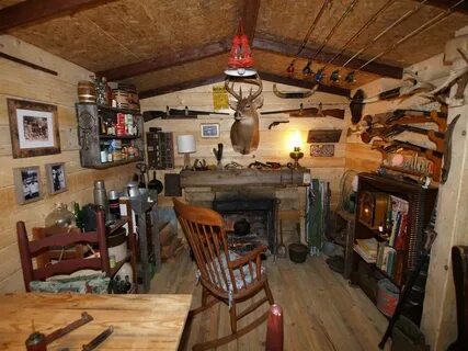 Hunting Cabin man cave room I built in my basement. Rustic m