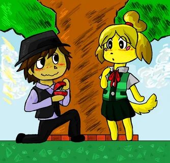 animal crossing new leaf isabelle and villager by kuudryavka