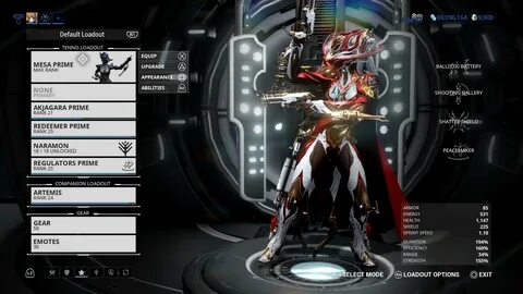 Warframe fashion frame mesa prime