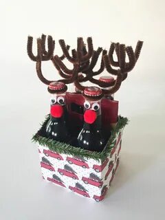Reindeer Beer and Soda Bottles Gift Wrap - Handmade Happy Ho