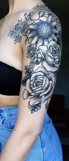 20 of the Most Boujee Sunflower Tattoo Ideas Rose tattoo sle