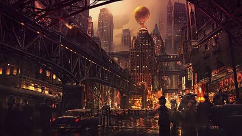 Wallpaper : night, artwork, futuristic city, science fiction