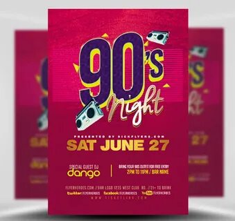 90s Party Flyer Template - FlyerHeroes