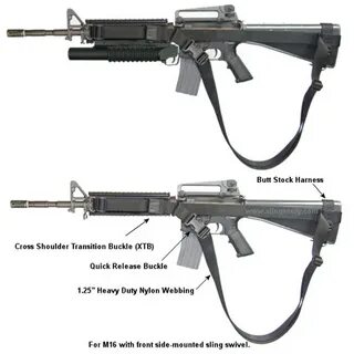 M16 with M203 Three Point Patrol Sling with XTB and Quick Re