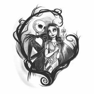 Jack and Sally tattoo drawing