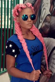 pink box braids. Hair styles, Braided hairstyles for black w