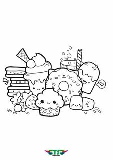 Kawaii Food Ice Cream Coloring Page Buku mewarnai, Seni dood