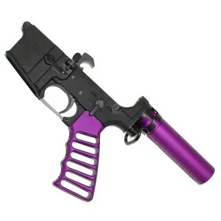 AR-15 Micro Pistol Buffer Tube Kit System in Anodized Purple