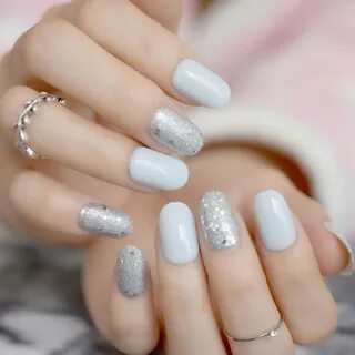 25 Ideas for Grey Nails with Glitter - Home, Family, Style a