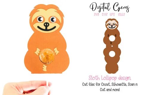 Sloth Lollipop Holder Design Graphic by Digital Gems - Creat