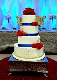 Image result for red gold and blue wedding cake Wedding cake