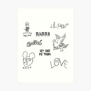 "Lil Peep Tattoos Sticker Pack" Art Print by tarynwalk Redbu