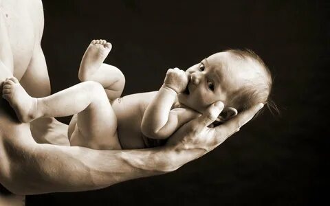 Man holding naked baby HD wallpaper Wallpaper Flare